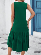 Women's Solid Color Sleeveless Summer Green Dress
